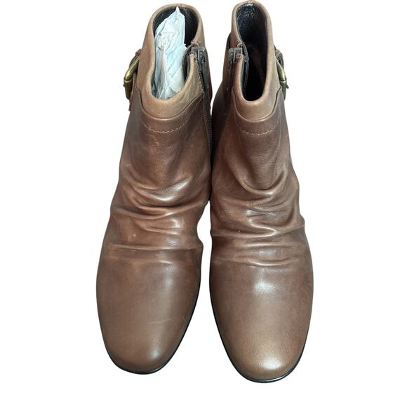 Romika Ankle Boots Women's Size 6.5 (37) Brown Leather Boots Casual Comfort Zip - Picture 1 of 6